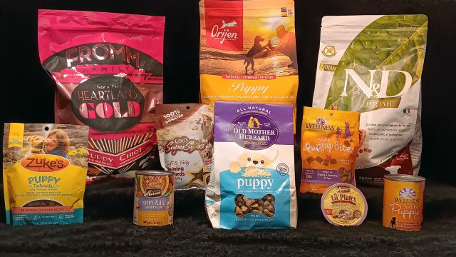 A selection of Puppy Food at Sparta Pet Shoppe and Spa
