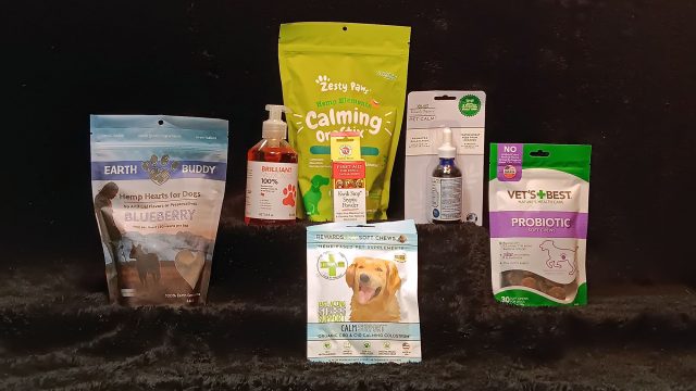 A selection of dog health and wellness supplies at Sparta Pet Shoppe and Spa