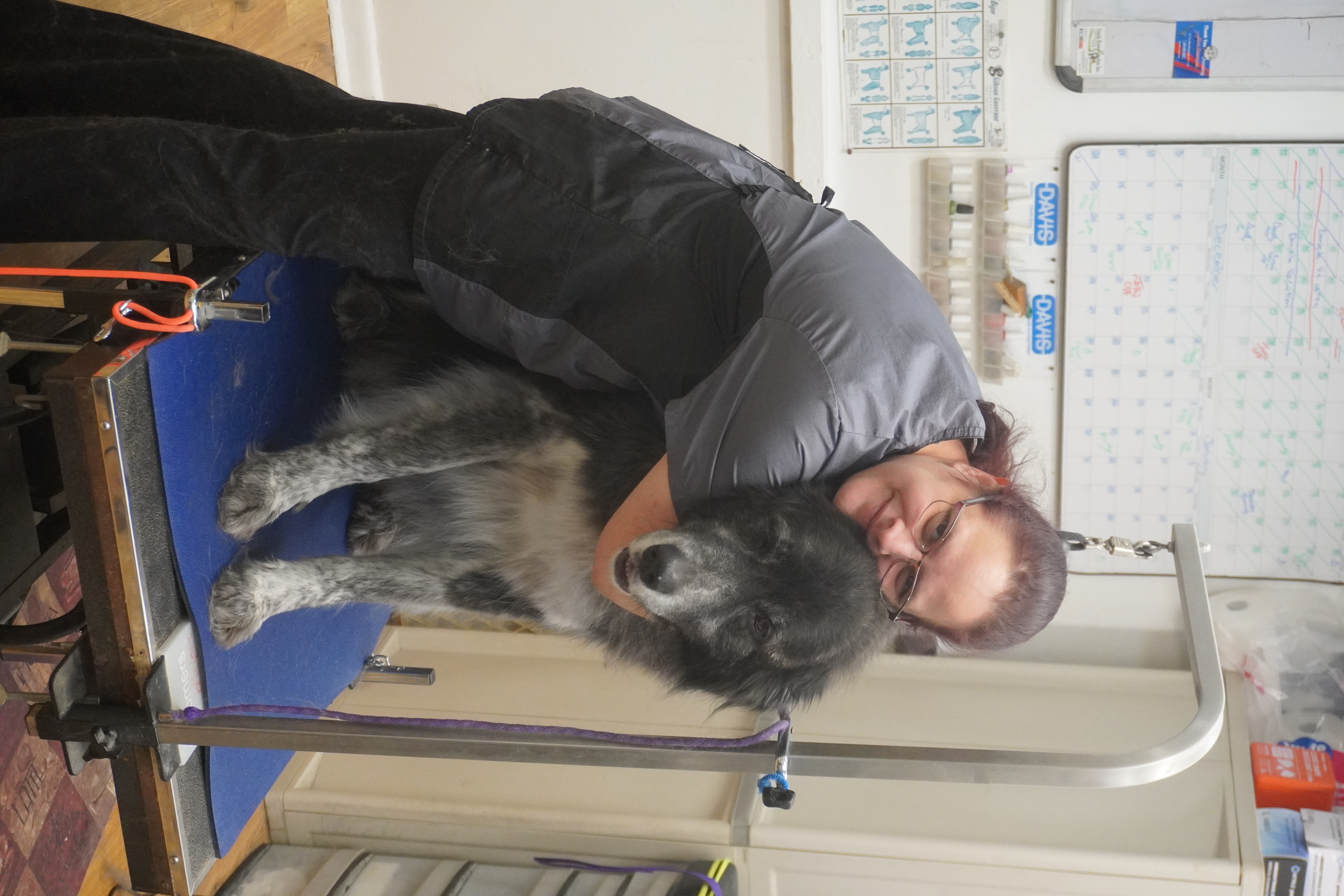 Sparta Pet Shoppe and Spa Owner Stephanie with a dog client.